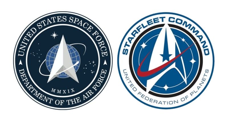 logo US Space Force dan Star Trek