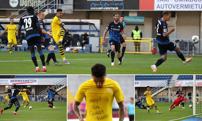 jadon sancho untuk George Floyd (dailymail co uk)