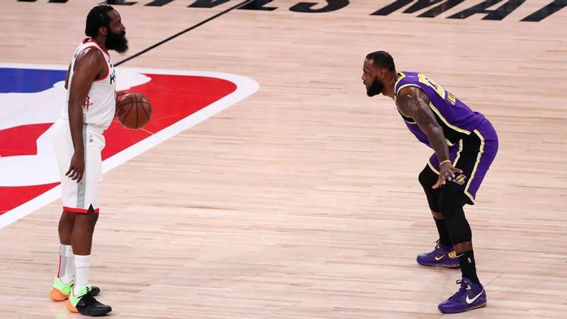 james harden vs LeBron James (skysports com)