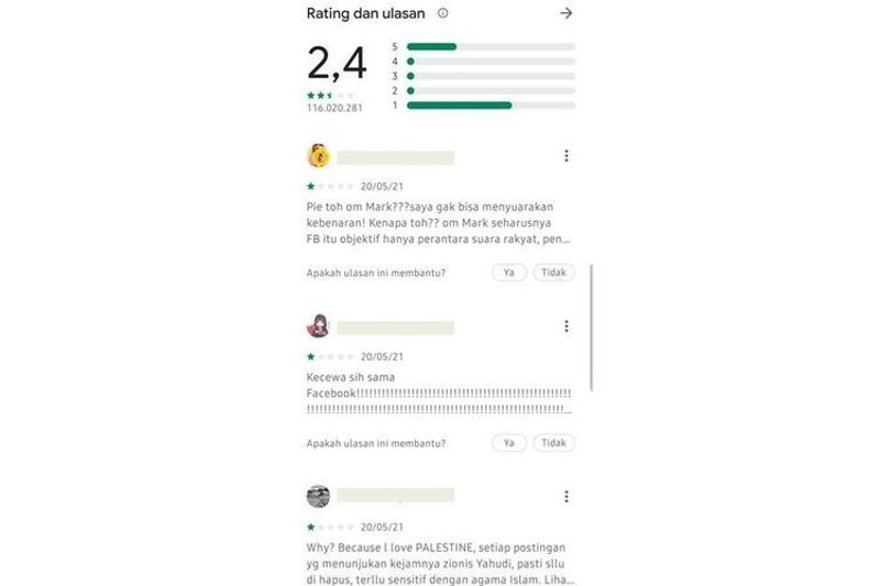 rating facebook