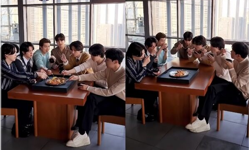 BTS Makan Bibimbap di Piagam Setelah Raih Keberhasilan Streaming Terbanyak di Sp