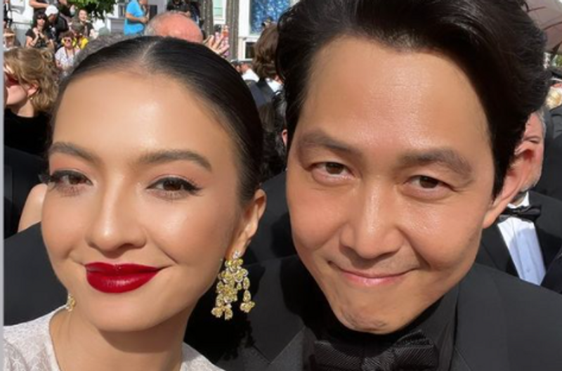 Cantiknya Raline Shah Dalam Selfie Bersama Lee Jung-jae di Festival Film Cannes