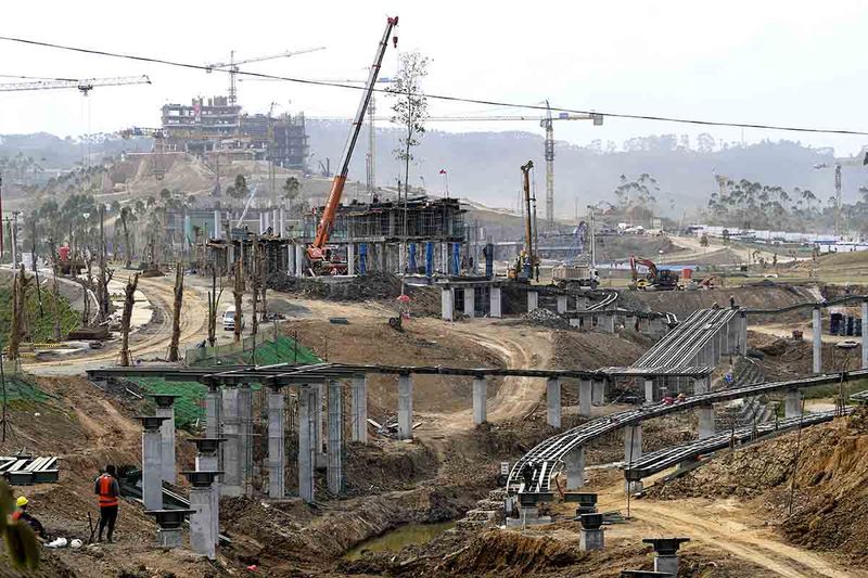progres pembangunan istana negara di IKN