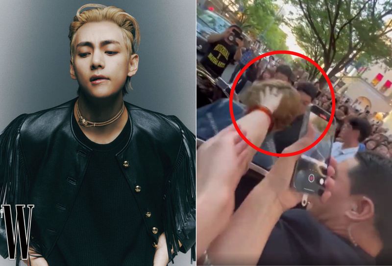 Rambut V BTS 'Dijambak' Fans Saat Menghadiri Acara Celine di Jepang