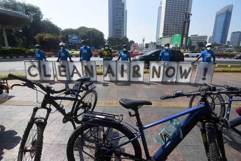 aksi-greenpeace-sikapi-polusi-udara-1 pencemaran udara Jakarta