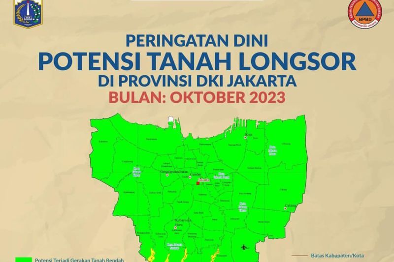 Ilustrasi Peta Potensi Longsor di DKI
