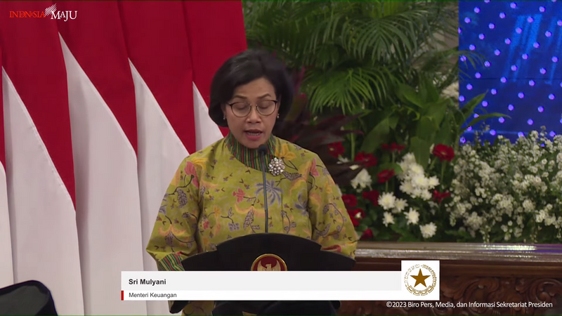 Menkeu Sri Mulyani saat Sampaikan APBN 2024