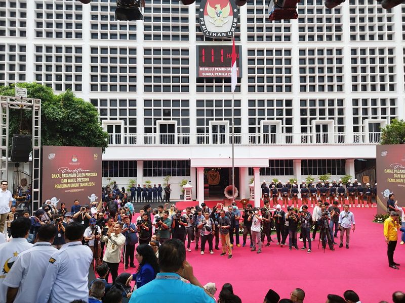 Jurnalis di KPU Liputan Pemilu