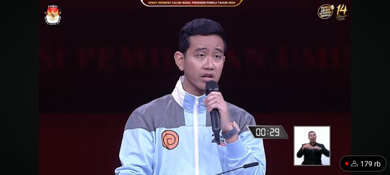 Gibran Rakabuming dalam debat cawapres