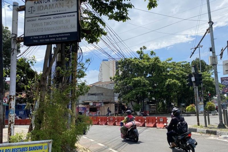 Lokasi Pengedara Motor Terlilit Kabel di Bandung