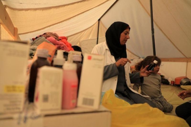 klinik sementara di kota Rafah, Jalur Gaza