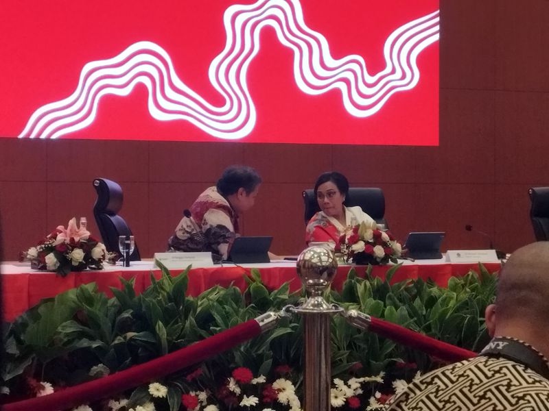 Menteri Keuangan Sri Mulyani dalam konferensi pers RAPBN