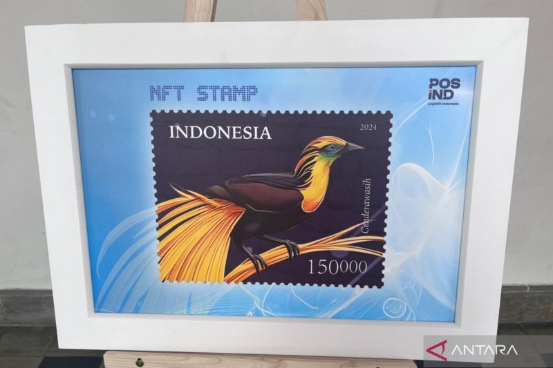 Tampilan prangko NFT pertama di Indonesia