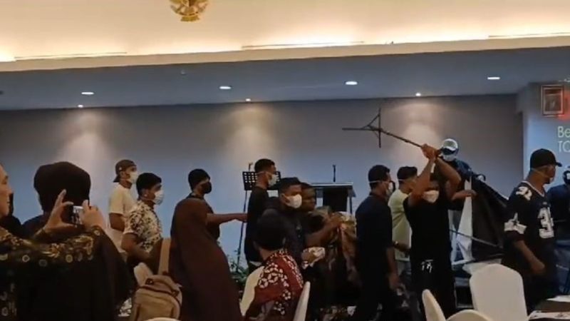 Tangkapan layar video aksi pembubaran diskusi yang terjadi di Jakarta, Sabtu (28/9/2024)