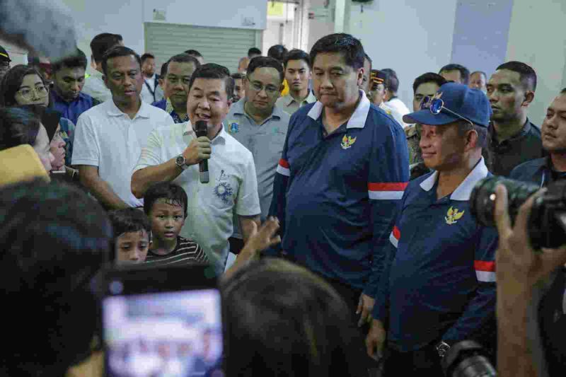 Penjabat (Pj) Gubernur DKI Jakarta Teguh Setyabudi di rusun pasar rumput