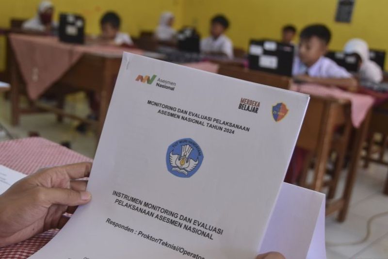 Suasana ujian Asesmen Nasional Berbasis Komputer (ANBK) di Ciamis