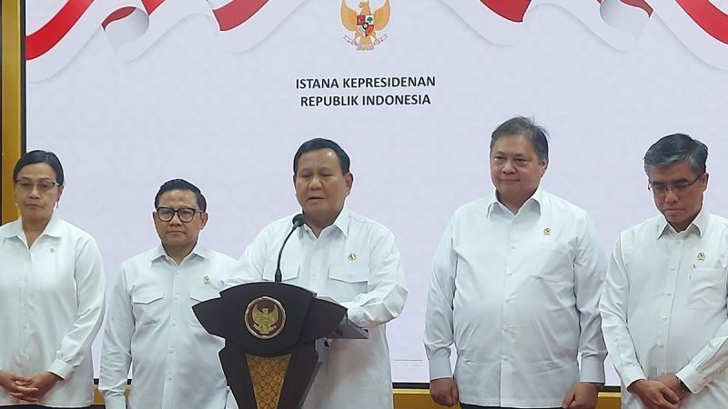 Presiden Prabowo Subianto saat mengumumkan kenaikan upah minimum 2025 