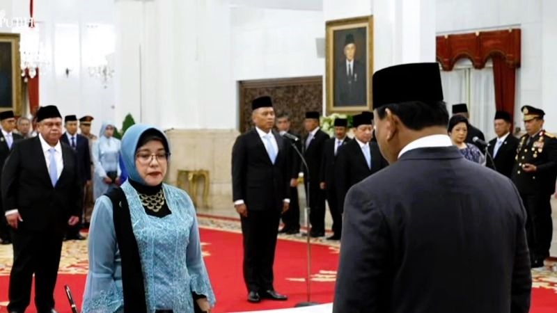 Presiden RI Prabowo Subianto melantik Amalia Adininggar Widyasanti sebagai Kepala BPS