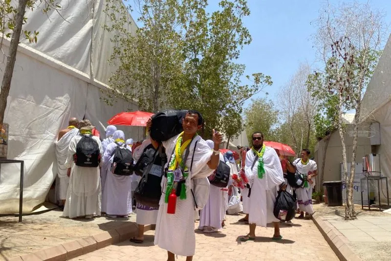 Kedatangan jamaah haji di Maktab 43 Sana Masharieq