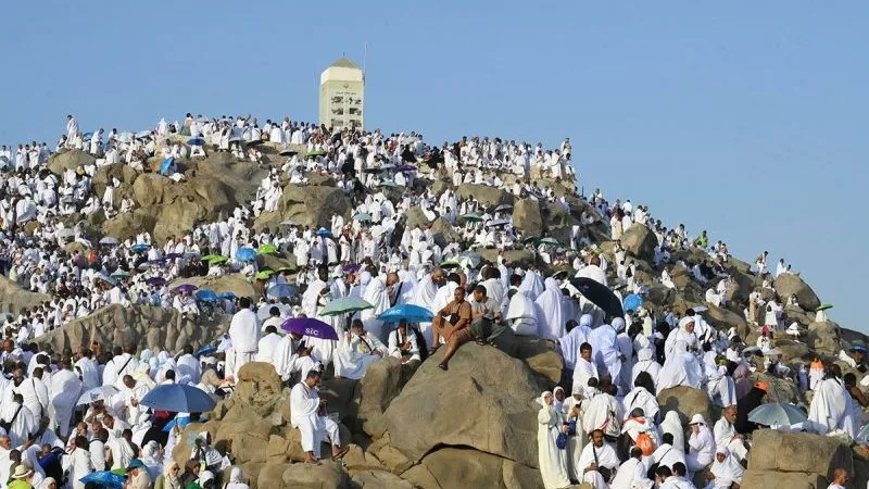 Umat Islam memadati Jabal Rahmah jelang wukuf di Arafah