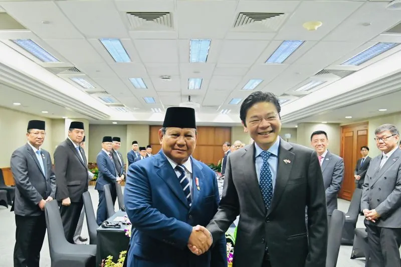 Presiden RI Prabowo Subianto dan Perdana Menteri Singapura Lawrence Wong