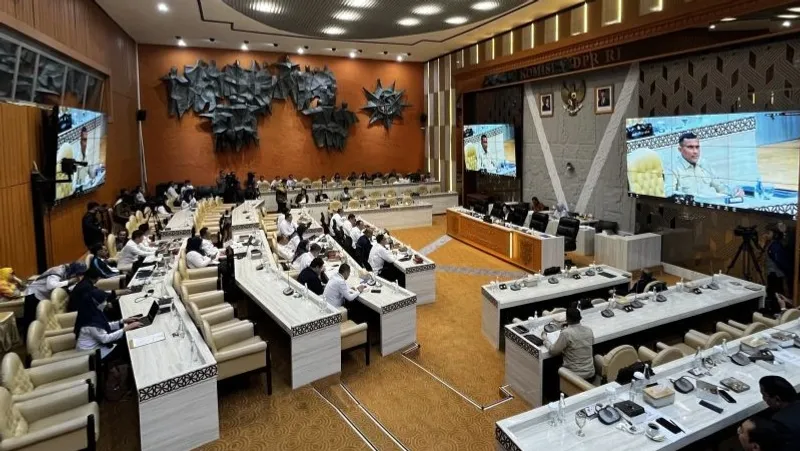 Suasana Rapat Kerja (Raker) Kementerian Perhubungan (Kemenhub) bersama Komisi V DPR RI