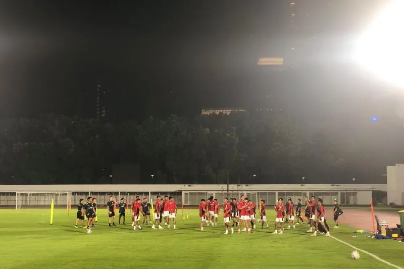Latihan timnas U-23 Indonesia