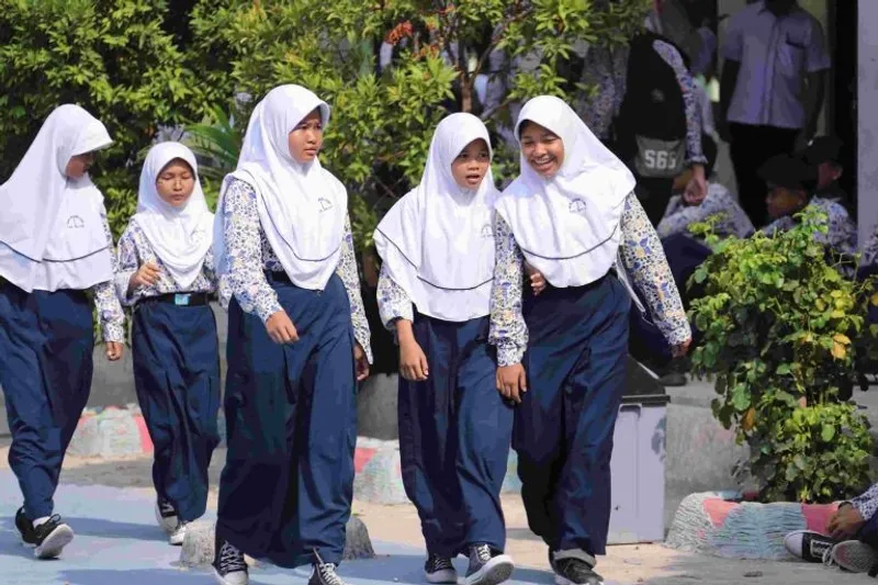 Aktivitas pelajar salah satu sekolah menengah pertama di wilayah Kabupaten Bekasi