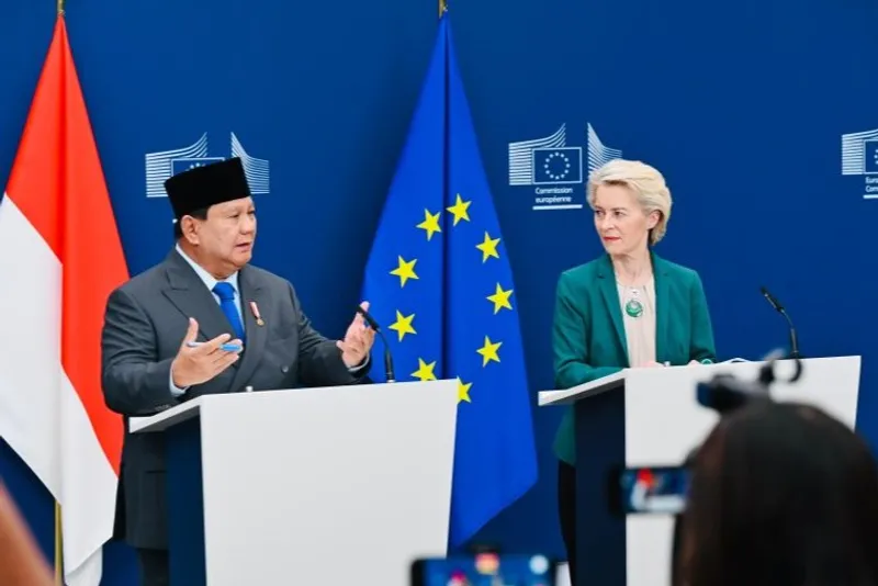 Presiden RI Prabowo Subianto dan Presiden Komisi Eropa Ursula von der Leyen 