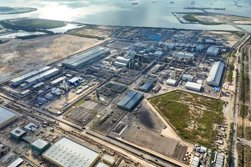 Foto udara Smelter PT Freeport Indonesia (PTFI) di Kawasan Ekonomi Khusus, Gresik