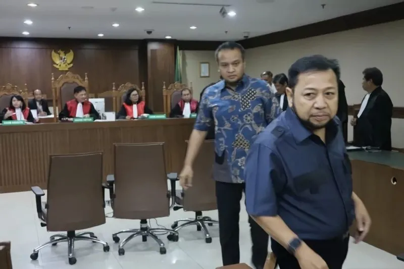 Mantan Ketua DPR Setya Novanto di pengadilan Tindak Pidana Korupsi (Tipikor) Jakarta