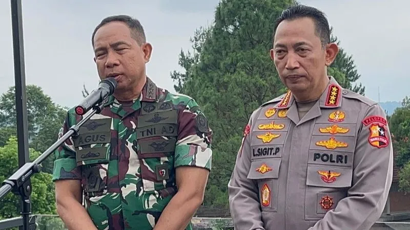 Kapolri Jenderal Polisi Listyo Sigit Prabowo dan Panglima TNI Jenderal Agus Subiyanto