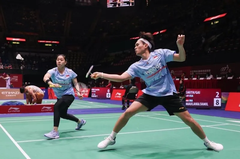 Pebulu tangkis ganda campuran Indonesia Adnan Maulana/Indah Cahya Sari Jamil Pebulu tangkis ganda campuran Indonesia Adnan Maulana/Indah Cahya Sari Jamil pada pertandingan babak 32 besar yang berlangsung di Hong Kong Coliseum, Hong Kong, Rabu (10/09/2025). (ANTARA/HO-PBSI)