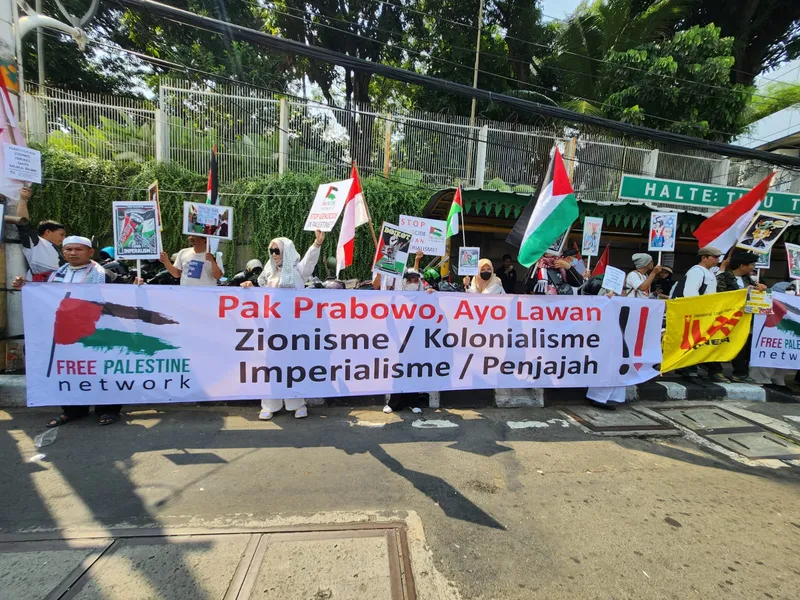 Massa dari Free Palestine Network (FPN