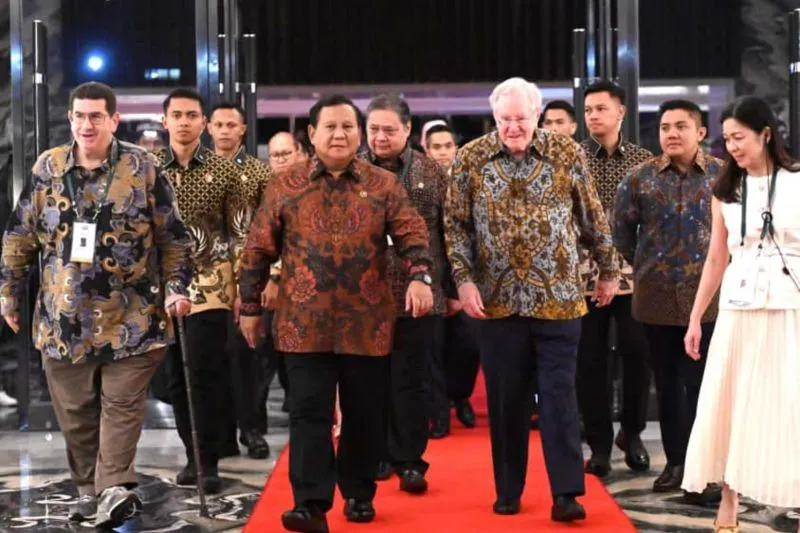 Presiden RI Prabowo Subianto disambut Chairman and Editor-in-Chief Forbes Media, Steve Forbes