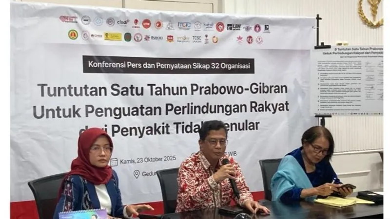 Konferensi pers bertajuk "Tuntutan Penguatan Perlindungan dari Konsumsi Gula, Garam, Lemak (GGL)