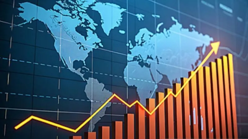 Ilustrasi grafik pertumbuhan ekonomi.