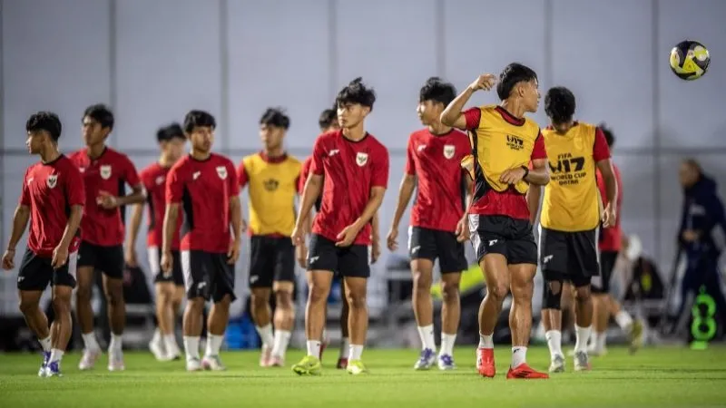 Sejumlah pesepak bola timnas U-17 Indonesia 