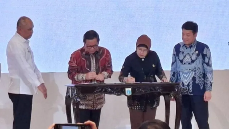 Prosesi penandatanganan Nota Kesepahaman Portal Satu Data Jakarta 