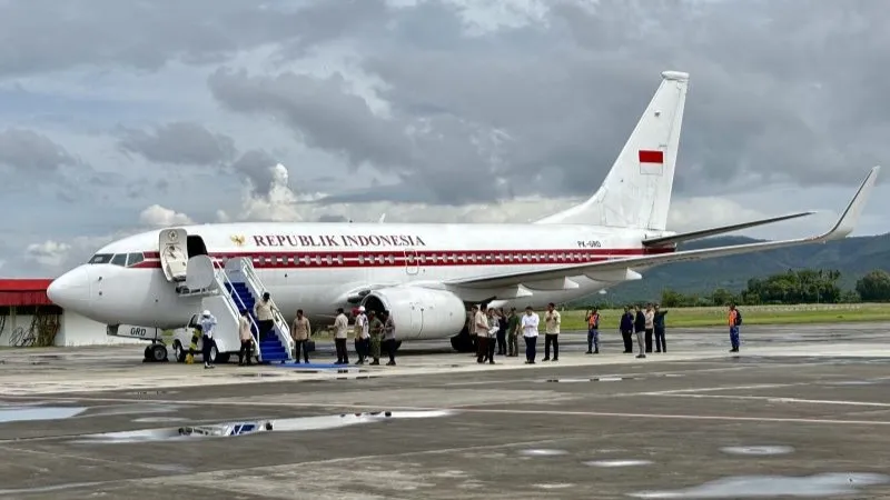 Presiden Prabowo Subianto tiba di Bandara Internasional Sultan Iskandar Muda