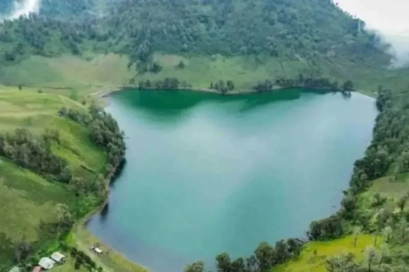 Foto udara penampakan kawasan Ranu Kumbolo 