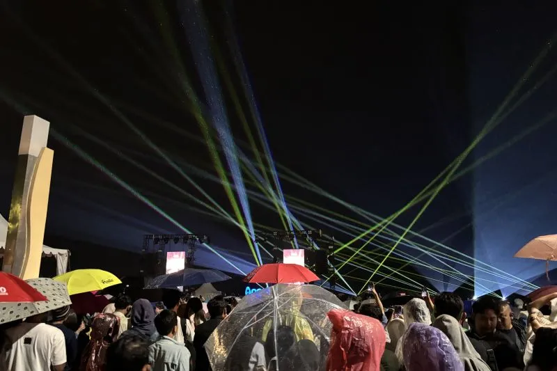 Malam pergantian tahun di kawasan Pantai Lagoon,Ancol