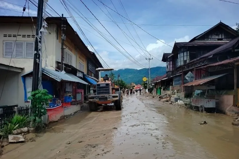 Kondisi rumah terdampak banjir bandang di Pasar  Kabupaten Agam