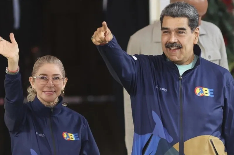 Presiden Venezuela Nicolas Maduro dan istri