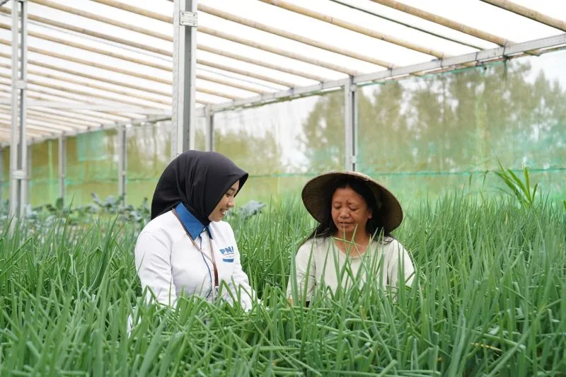 Seorang staf PT PNM melakukan pendampingan