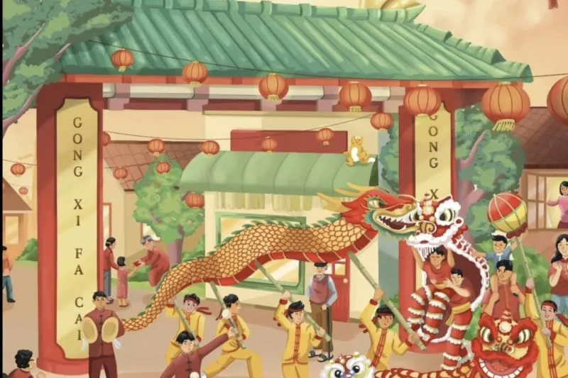 Postingan gambar bernuasan suasana perayaan Imlek 2026 