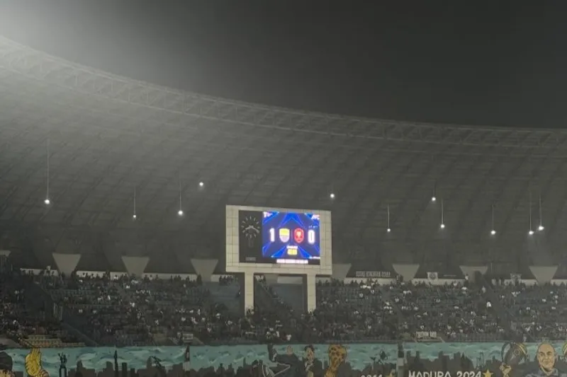 Situasi pertandingan saat Persib Bandung berhadapan Ratchaburi FC 