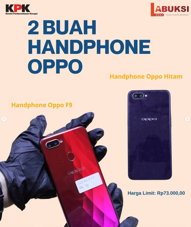 KPK Lelang dua unit handphone Oppo