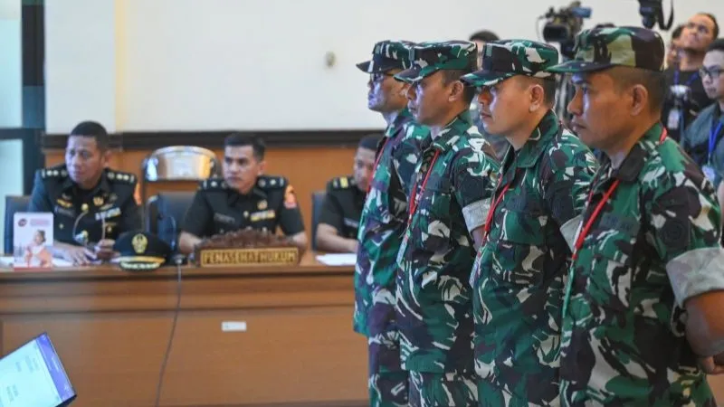 Empat personel TNI terdakwa kasus penyiraman air keras Andrie Yunus 