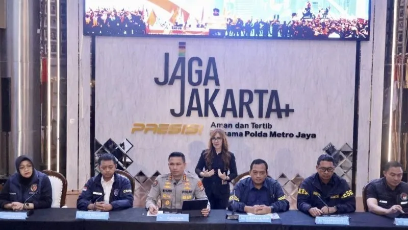 Suasana konferensi pers Polda Metro Jaya 